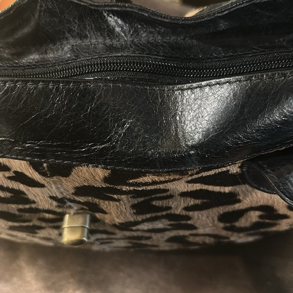 EUC Maurizio Taiuti Genuine Leather Leopard Print Handbag/Shoulder bag/Tote bag. - Picture 9 of 14